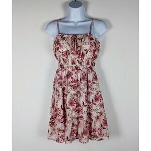 Trixxi Dress Size S Pink Floral Ruffled Tiered Mini Dress